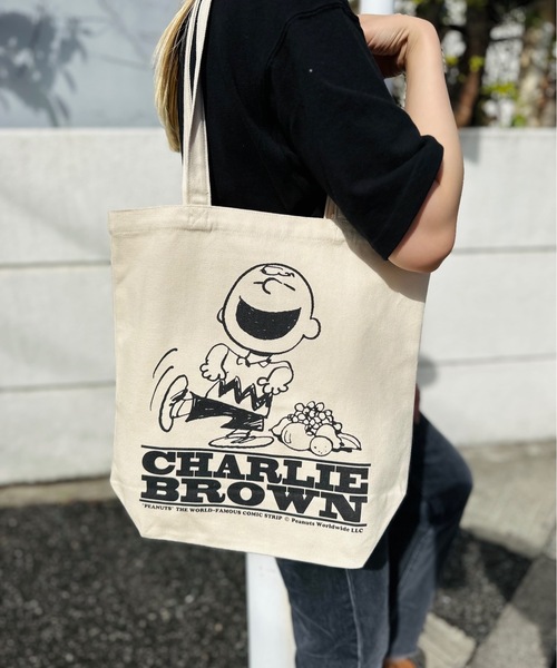FRUIT OF THE LOOM（フルーツオブザルーム）の「FRUIT OF THE LOOM / PEANUTSトートバッグ / 80329500（トートバッグ・レディース・グリーン/ブルー/アイボリー/イエロー/ピンク・FREE）」の4枚目の写真