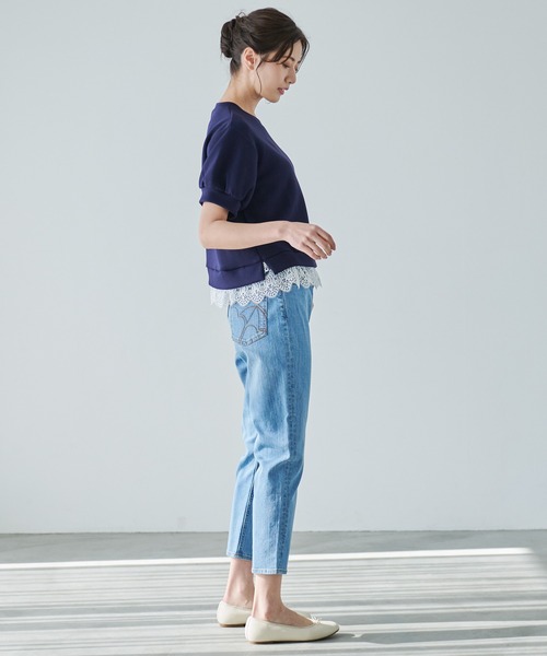 Arnold Palmer（アーノルドパーマー）の「レーススリーブ カット プルオーバー（Tシャツ/カットソー・レディース・ホワイト/ダークネイビー/杢グレー・S/M/L）」の18枚目の写真