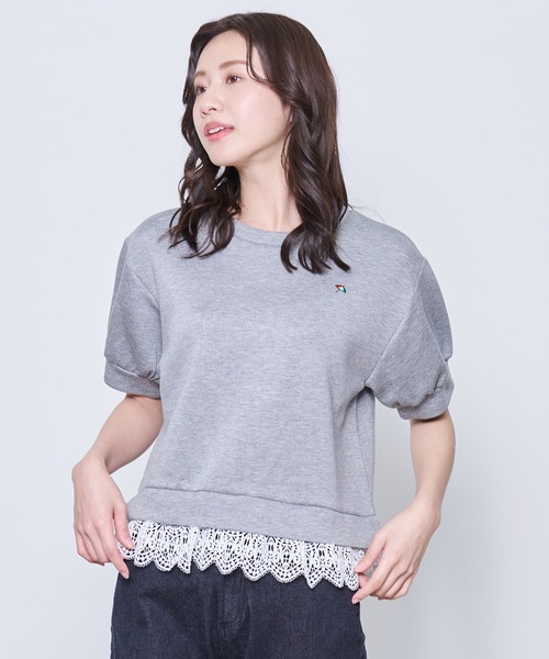 Arnold Palmer（アーノルドパーマー）の「レーススリーブ カット プルオーバー（Tシャツ/カットソー・レディース・ホワイト/ダークネイビー/杢グレー・S/M/L）」の13枚目の写真