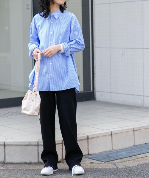 FORK&SPOON（フォークアンドスプーン）の「FORK&SPOON　マシンウォッシャブルリブニットパンツ（その他パンツ・レディース・ライトグレー/ブラック/グレー・2/1）」の4枚目の写真