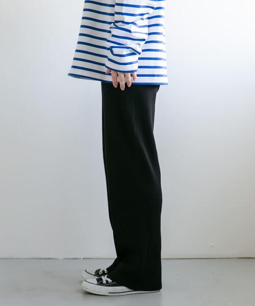 FORK&SPOON（フォークアンドスプーン）の「FORK&SPOON　マシンウォッシャブルリブニットパンツ（その他パンツ・レディース・ライトグレー/ブラック/グレー・2/1）」の6枚目の写真