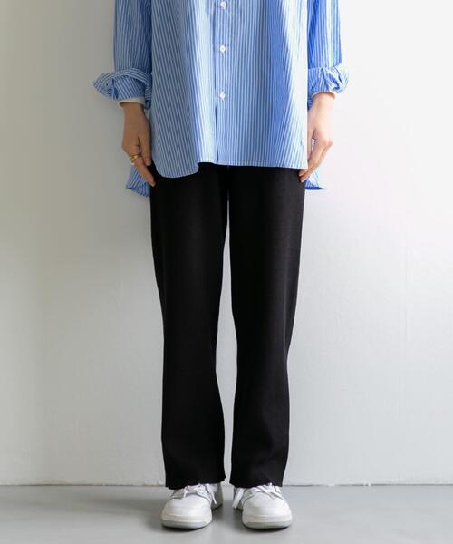 FORK&SPOON（フォークアンドスプーン）の「FORK&SPOON　マシンウォッシャブルリブニットパンツ（その他パンツ・レディース・ライトグレー/ブラック/グレー・2/1）」の8枚目の写真