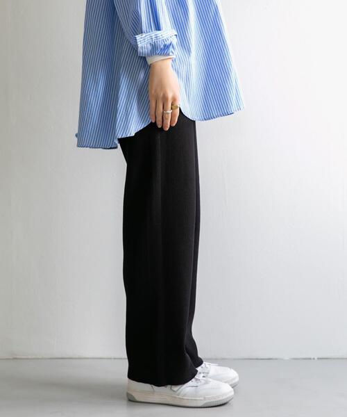 FORK&SPOON（フォークアンドスプーン）の「FORK&SPOON　マシンウォッシャブルリブニットパンツ（その他パンツ・レディース・ライトグレー/ブラック/グレー・2/1）」の9枚目の写真