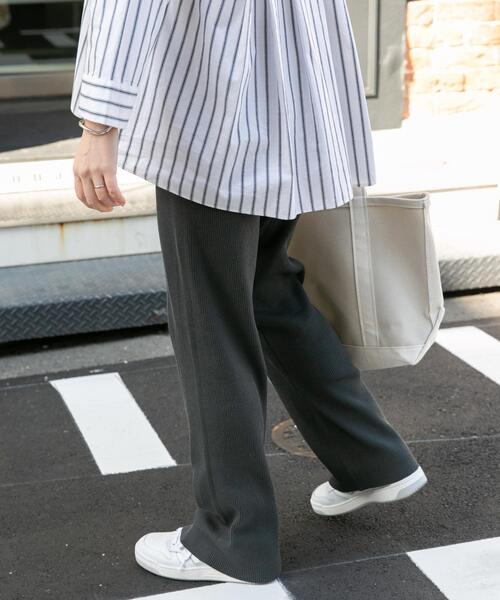 FORK&SPOON（フォークアンドスプーン）の「FORK&SPOON　マシンウォッシャブルリブニットパンツ（その他パンツ・レディース・ライトグレー/ブラック/グレー・2/1）」の13枚目の写真