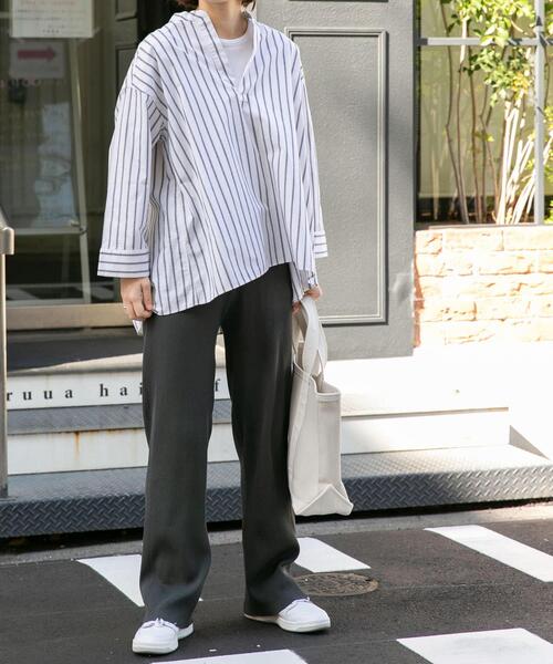 FORK&SPOON（フォークアンドスプーン）の「FORK&SPOON　マシンウォッシャブルリブニットパンツ（その他パンツ・レディース・ライトグレー/ブラック/グレー・2/1）」の17枚目の写真