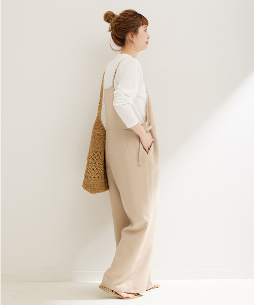 B.C STOCK（ベーセーストック）の「キャミサロペット（サロペット/オーバーオール・レディース・ブラック/ベージュ・FREE）」の5枚目の写真