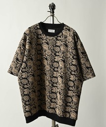 ATELANE/総柄JQD ルーズシルエット半袖クルーネックTEE