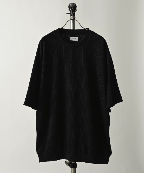 ATELANE（アテレーン）の「ATELANE/総柄JQD ルーズシルエット半袖クルーネックTEE（Tシャツ/カットソー・メンズ・ベージュ/ブラック系その他/アイボリー/ブラック・LARGE/MEDIUM）」の3枚目の写真