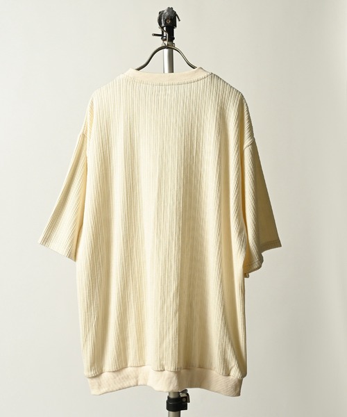 ATELANE（アテレーン）の「ATELANE/総柄JQD ルーズシルエット半袖クルーネックTEE（Tシャツ/カットソー・メンズ・ベージュ/ブラック系その他/アイボリー/ブラック・LARGE/MEDIUM）」の10枚目の写真