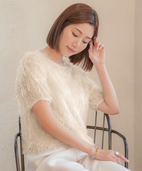 KOBE LETTUCE（コウベレタス）の「[ ほしのこさんコラボ ]　選べる2タイプラメフェザートップス（その他トップス・レディース・アイボリー/アイボリー系/ブラック/ブラック系/ベージュ系/グレイッシュベージュ・M/M1）」の13枚目の写真