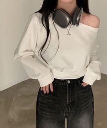 LYEON | クロップドオフショルスウェット(スウェット)
