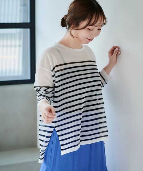 le.coeur blanc(ルクールブラン)の「シアーニットプルオーバー(ニット/セーター・レディース・ベージュ系その他2/ブラック/ブラック系その他・38)」の7枚目の写真