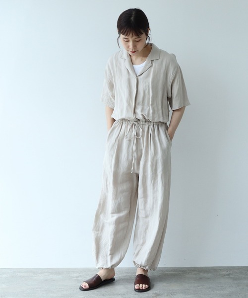 yuni（ユニ　）の「ポプリン　オールインワン　1701PT032241（サロペット/オーバーオール・レディース・ブラック/ベージュ・FREE）」の19枚目の写真