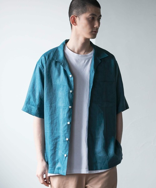 URBAN RESEARCH(アーバンリサーチ)の「LinenOpenCollorShirts(シャツ/ブラウス・メンズ・ライトブルー/ホワイト/ブルー系その他/オレンジ・SMALL/MEDIUM/LARGE)」の3枚目の写真