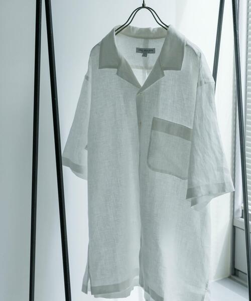 URBAN RESEARCH(アーバンリサーチ)の「LinenOpenCollorShirts(シャツ/ブラウス・メンズ・ライトブルー/ホワイト/ブルー系その他/オレンジ・SMALL/MEDIUM/LARGE)」の1枚目の写真