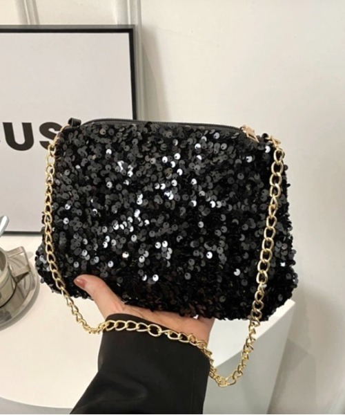LADY LIKE(レディライク)の「スパンコールミニショルダーバッグ(ショルダーバッグ・レディース・ホワイト/ブラック/ブラックミックス・F)」の13枚目の写真