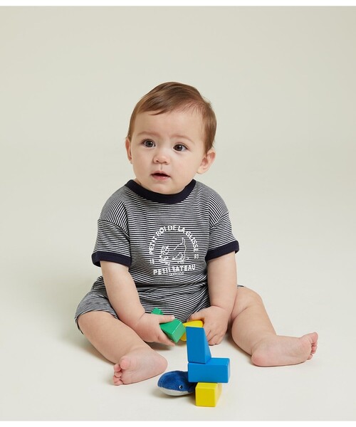 【セール】半袖ロンパース（ロンパース）｜PETIT BATEAU（プチバトー）