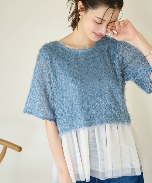 ROPE' PICNIC（ロペピクニック）の「フリンジカットトップス（Tシャツ/カットソー・レディース・オフホワイト/ブラック/ブルー系その他4/キャメル・38）」の3枚目の写真