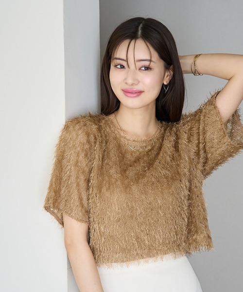 ROPE' PICNIC（ロペピクニック）の「フリンジカットトップス（Tシャツ/カットソー・レディース・オフホワイト/ブラック/ブルー系その他4/キャメル・38）」の17枚目の写真