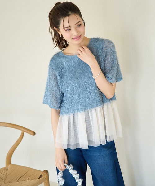 ROPE' PICNIC（ロペピクニック）の「フリンジカットトップス（Tシャツ/カットソー・レディース・オフホワイト/ブラック/ブルー系その他4/キャメル・38）」の21枚目の写真