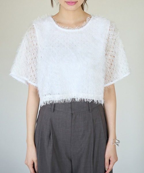 ROPE' PICNIC（ロペピクニック）の「フリンジカットトップス（Tシャツ/カットソー・レディース・オフホワイト/ブラック/ブルー系その他4/キャメル・38）」の11枚目の写真