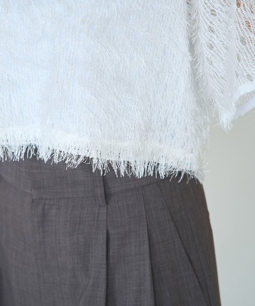 ROPE' PICNIC（ロペピクニック）の「フリンジカットトップス（Tシャツ/カットソー・レディース・オフホワイト/ブラック/ブルー系その他4/キャメル・38）」の16枚目の写真