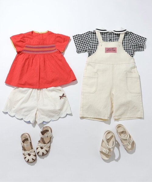 apres les cours(アプレレクール)の「カラフルスモッキングチュニック(チュニック・キッズ・チェック/ブルー/レッド・80/140/90/130/120/110/100)」の5枚目の写真