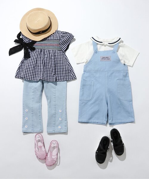 apres les cours(アプレレクール)の「カラフルスモッキングチュニック(チュニック・キッズ・チェック/ブルー/レッド・80/140/90/130/120/110/100)」の6枚目の写真