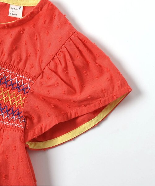 apres les cours(アプレレクール)の「カラフルスモッキングチュニック(チュニック・キッズ・チェック/ブルー/レッド・80/140/90/130/120/110/100)」の8枚目の写真