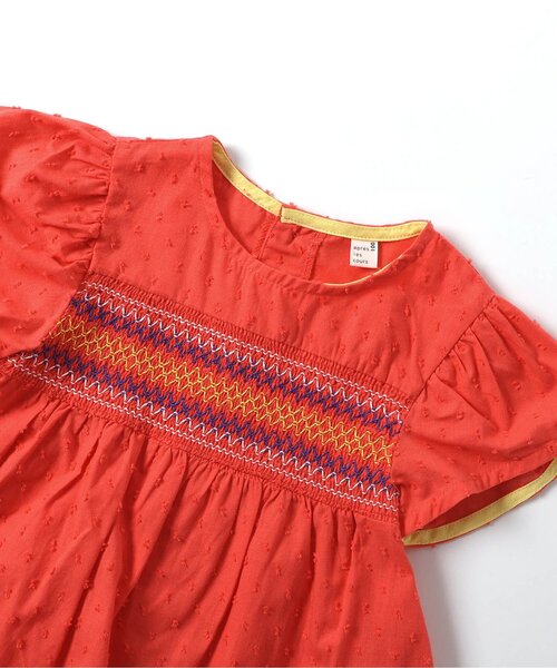 apres les cours(アプレレクール)の「カラフルスモッキングチュニック(チュニック・キッズ・チェック/ブルー/レッド・80/140/90/130/120/110/100)」の15枚目の写真