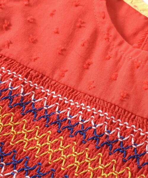 apres les cours(アプレレクール)の「カラフルスモッキングチュニック(チュニック・キッズ・チェック/ブルー/レッド・80/140/90/130/120/110/100)」の16枚目の写真