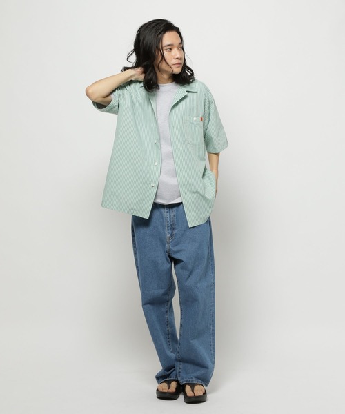 UNIVERSAL OVERALL(ユニバーサルオーバーオール)の「【UNIVERSAL OVERALL(ユニバーサル オーバーオール)】オープンカラーワークシャツ(シャツ/ブラウス・メンズ・ライトグリーン/オフホワイト・LARGE/MEDIUM)」の14枚目の写真