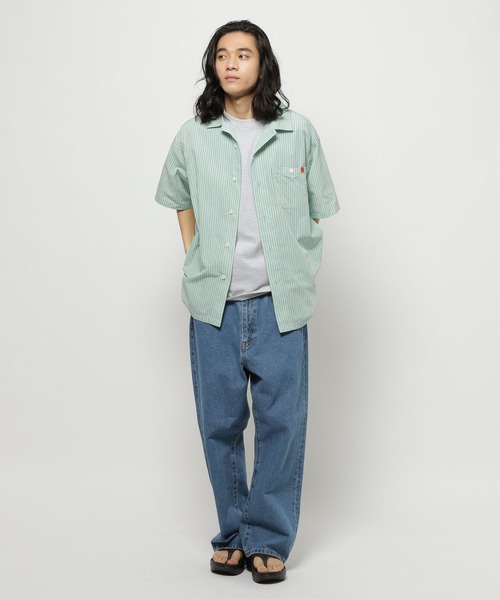 UNIVERSAL OVERALL(ユニバーサルオーバーオール)の「【UNIVERSAL OVERALL(ユニバーサル オーバーオール)】オープンカラーワークシャツ(シャツ/ブラウス・メンズ・ライトグリーン/オフホワイト・LARGE/MEDIUM)」の13枚目の写真