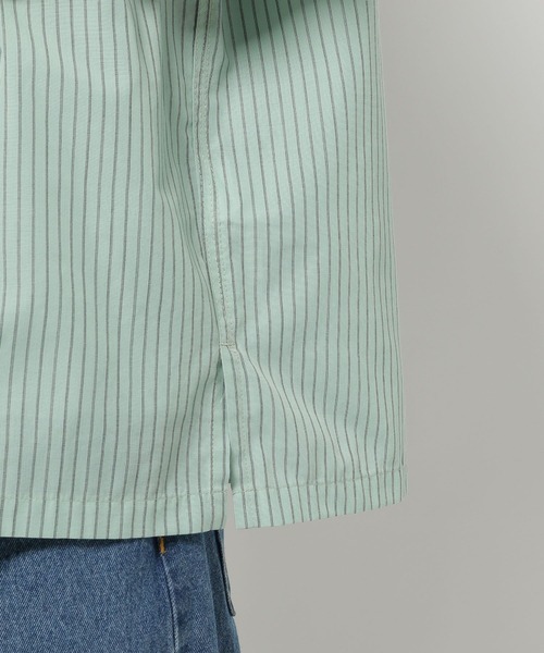 UNIVERSAL OVERALL(ユニバーサルオーバーオール)の「【UNIVERSAL OVERALL(ユニバーサル オーバーオール)】オープンカラーワークシャツ(シャツ/ブラウス・メンズ・ライトグリーン/オフホワイト・LARGE/MEDIUM)」の6枚目の写真