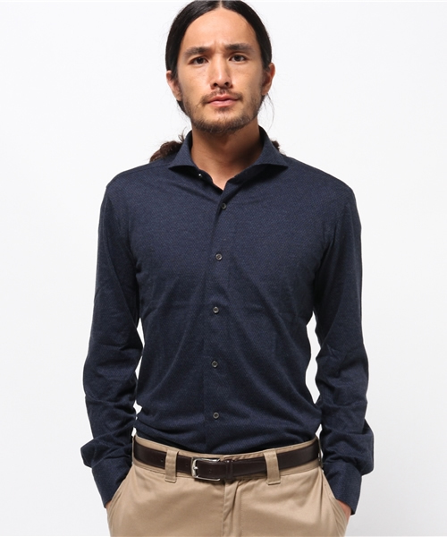 BEAMS F(ビームスエフ)の「ORIAN / "FLUID EVOLUTION"ジャカードジャージー(NEWモデル)(シャツ/ブラウス・メンズ・ネイビー・SMALL/LARGE/X-SMALL/MEDIUM)」の5枚目の写真