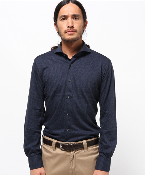 BEAMS F(ビームスエフ)の「ORIAN / "FLUID EVOLUTION"ジャカードジャージー(NEWモデル)(シャツ/ブラウス・メンズ・ネイビー・SMALL/LARGE/X-SMALL/MEDIUM)」の13枚目の写真