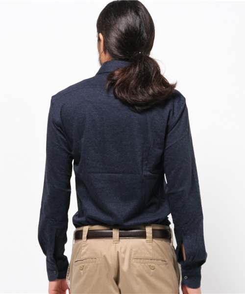 BEAMS F(ビームスエフ)の「ORIAN / "FLUID EVOLUTION"ジャカードジャージー(NEWモデル)(シャツ/ブラウス・メンズ・ネイビー・SMALL/LARGE/X-SMALL/MEDIUM)」の2枚目の写真