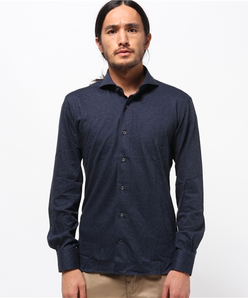 BEAMS F(ビームスエフ)の「ORIAN / "FLUID EVOLUTION"ジャカードジャージー(NEWモデル)(シャツ/ブラウス・メンズ・ネイビー・SMALL/LARGE/X-SMALL/MEDIUM)」の3枚目の写真