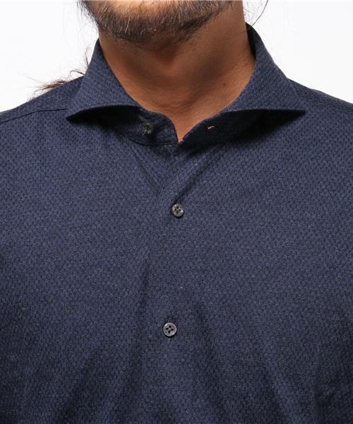 BEAMS F(ビームスエフ)の「ORIAN / "FLUID EVOLUTION"ジャカードジャージー(NEWモデル)(シャツ/ブラウス・メンズ・ネイビー・SMALL/LARGE/X-SMALL/MEDIUM)」の4枚目の写真