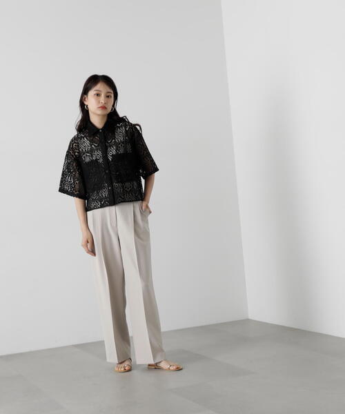 N.（N. Natural Beauty Basic）（エヌエヌナチュラルビューティーベーシック）の「◆レースクロップドシャツ（シャツ/ブラウス・レディース・ホワイト/ブラック・MEDIUM）」の20枚目の写真