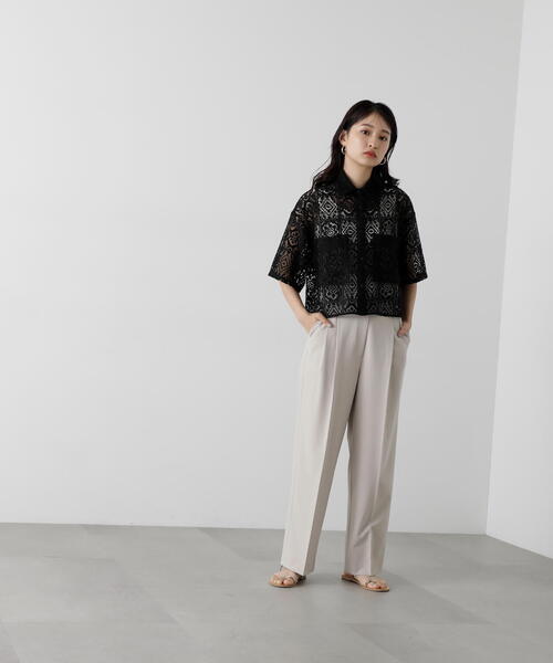 N.（N. Natural Beauty Basic）（エヌエヌナチュラルビューティーベーシック）の「◆レースクロップドシャツ（シャツ/ブラウス・レディース・ホワイト/ブラック・MEDIUM）」の21枚目の写真