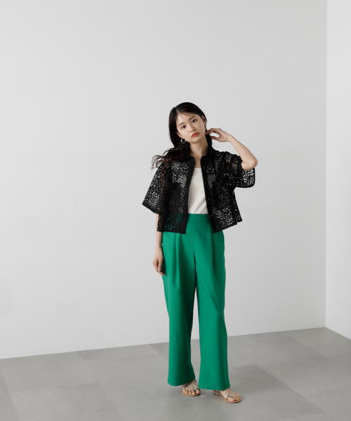 N.（N. Natural Beauty Basic）（エヌエヌナチュラルビューティーベーシック）の「◆レースクロップドシャツ（シャツ/ブラウス・レディース・ホワイト/ブラック・MEDIUM）」の16枚目の写真