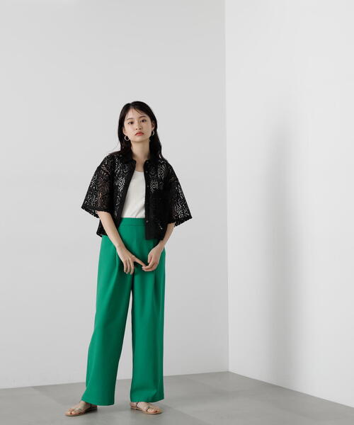 N.（N. Natural Beauty Basic）（エヌエヌナチュラルビューティーベーシック）の「◆レースクロップドシャツ（シャツ/ブラウス・レディース・ホワイト/ブラック・MEDIUM）」の17枚目の写真