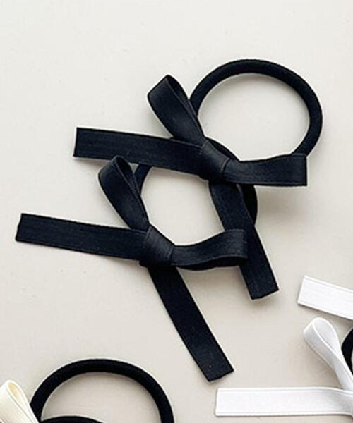 WEGO（ウィゴー）の「WEGO/リボンヘアゴム（ヘアゴム・レディース・ピンク/オフホワイト/ブラック/アイボリー/ベージュ・FREE）」の4枚目の写真