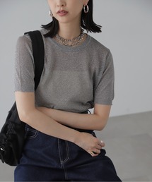 格安新品  ニット/セーター（シルバー/銀色系・半袖）ファッション通販 トップス