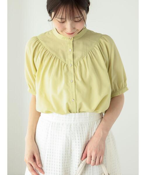 Te chichi TERRASSE（テチチテラス）の「【イージーケア/接触冷感】ギャザー切替ブラウス（シャツ/ブラウス・レディース・グリーン/ブルー/オフホワイト/ホワイト・F）」の8枚目の写真