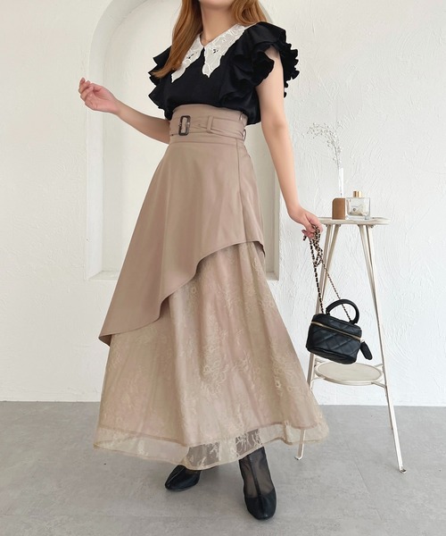 apres jour(アプレジュール)の「スカラップレースカラーブラウス【ZOZOTOWN限定アイテム】(シャツ/ブラウス・レディース・ブラック/サックスブルー/ピンク・X-LARGE/フリー)」の8枚目の写真