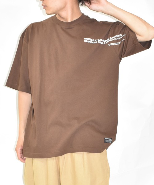 DOUBLE STEAL（ダブルスティール）の「ショルダーロングプリント Tシャツ（Tシャツ/カットソー・メンズ・ブラック/ダークブラウン/ホワイト・X-LARGE/LARGE）」の3枚目の写真