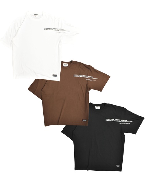 DOUBLE STEAL（ダブルスティール）の「ショルダーロングプリント Tシャツ（Tシャツ/カットソー・メンズ・ブラック/ダークブラウン/ホワイト・X-LARGE/LARGE）」の4枚目の写真