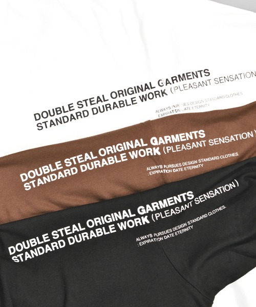 DOUBLE STEAL（ダブルスティール）の「ショルダーロングプリント Tシャツ（Tシャツ/カットソー・メンズ・ブラック/ダークブラウン/ホワイト・X-LARGE/LARGE）」の5枚目の写真